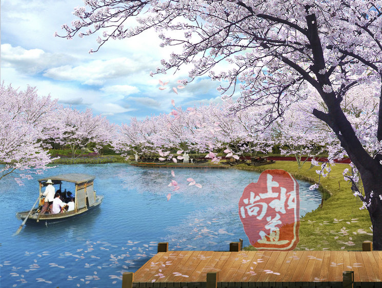浙江打造中国最美水上樱花 ——湖北仙桃梦里水乡水上樱花园